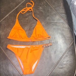 La Perla orange 2 piece swimsuit size euro size 42
